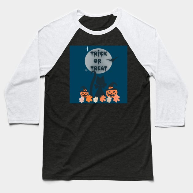 Trick or treat Baseball T-Shirt by Antiope